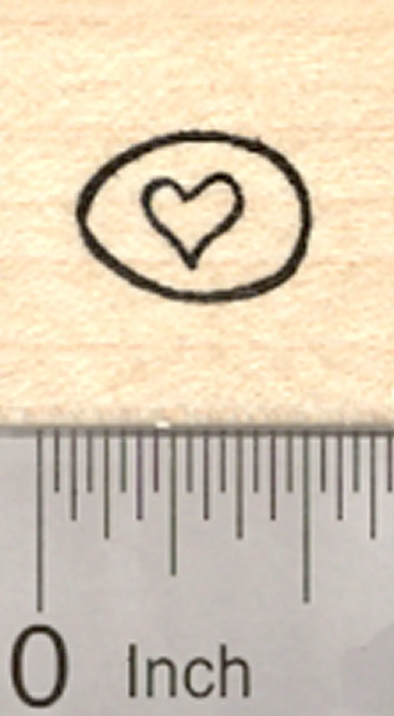 Heart-Adorned Easter Egg Rubber Stamp – Valentine’S-Themed Spring Design 1