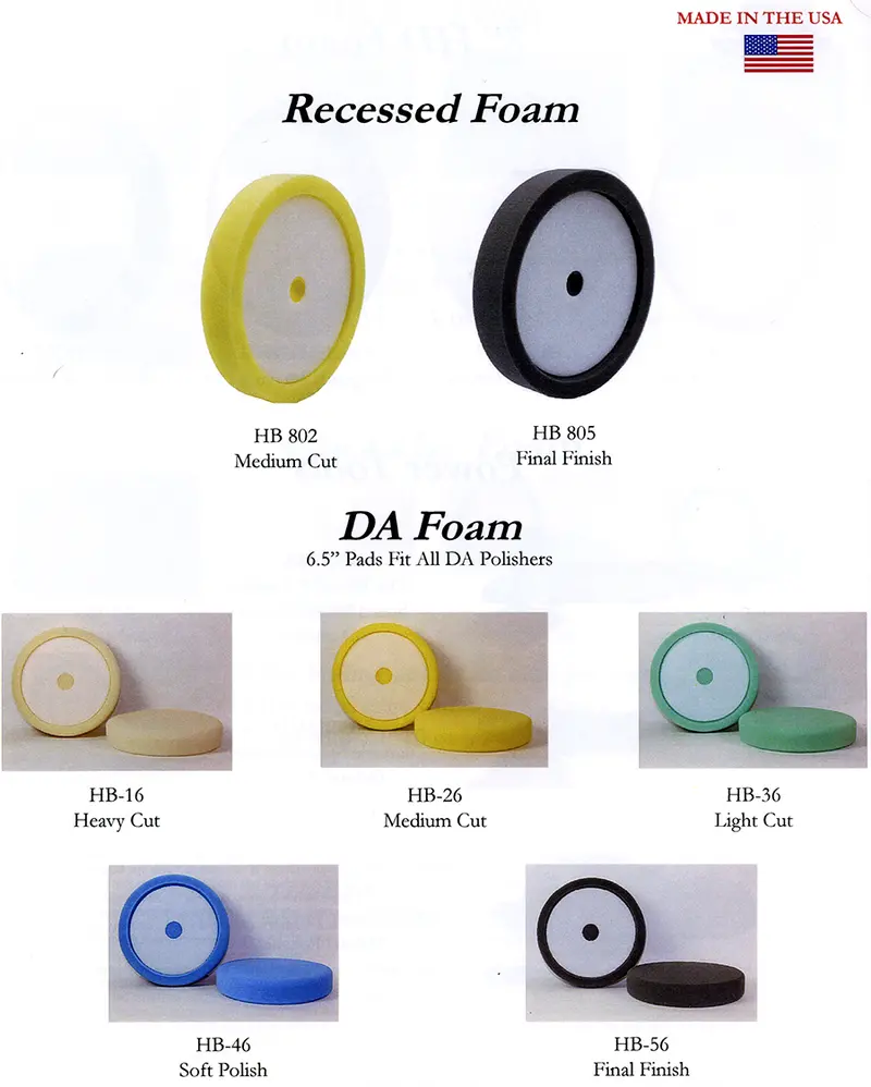 Hi-Tech 8" Medium-Cut Yellow Recessed Foam Polishing Pad (Hb802) 1