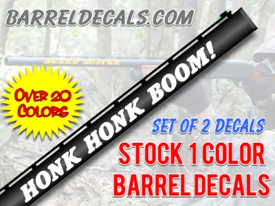 'Honk Honk Boom!' Gun Barrel Decal Set – Humorous Firearm Accessory Vinyl Wrap 1