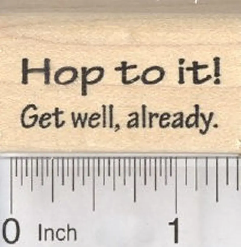 ‘Hop To It!’ Frog-Themed Get Well Rubber Stamp 1
