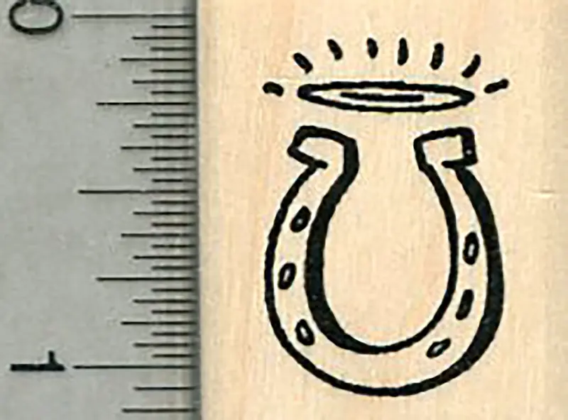 Horseshoe Halo Pet Memorial Rubber Stamp – Angelic Tribute For Beloved Pets 1