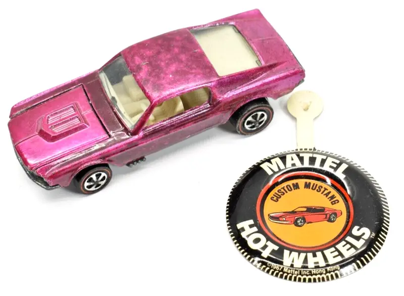 Hot Wheels Redline '68 Pink Custom Mustang – Vintage Hong Kong Release 1