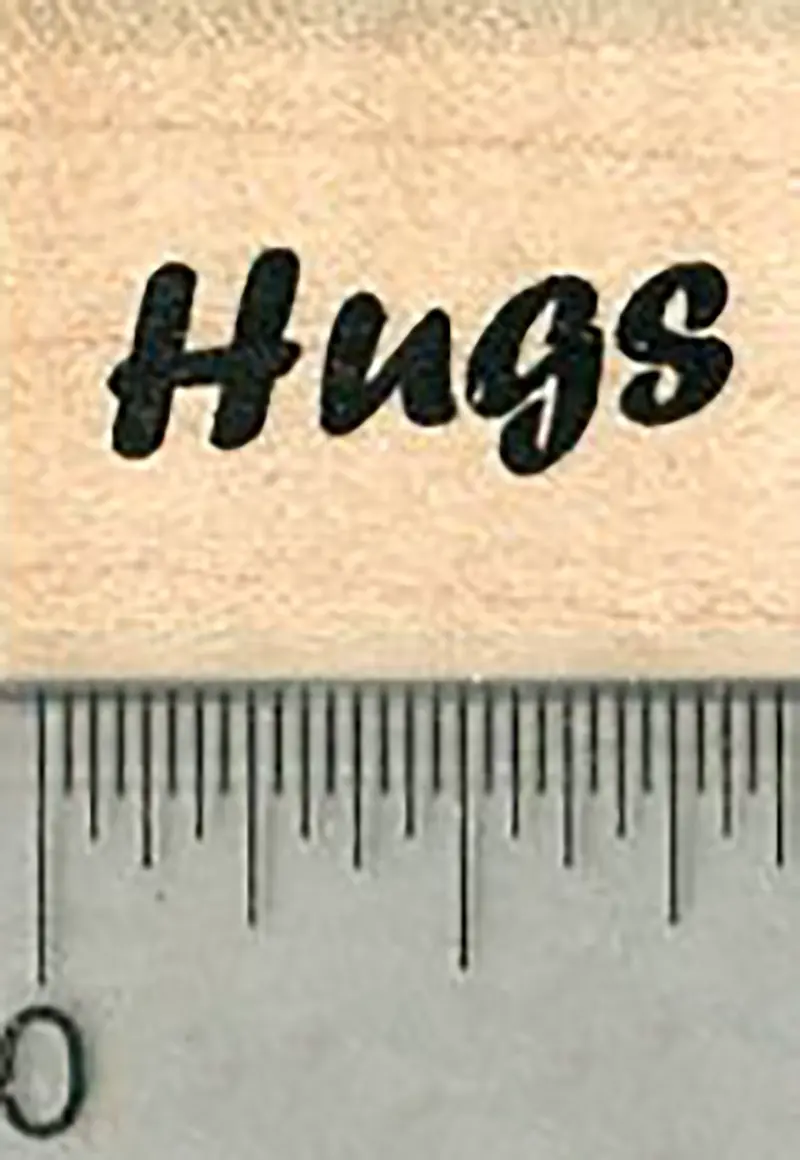'Hugs' Sentiment Rubber Stamp – Warm & Comforting Message 1