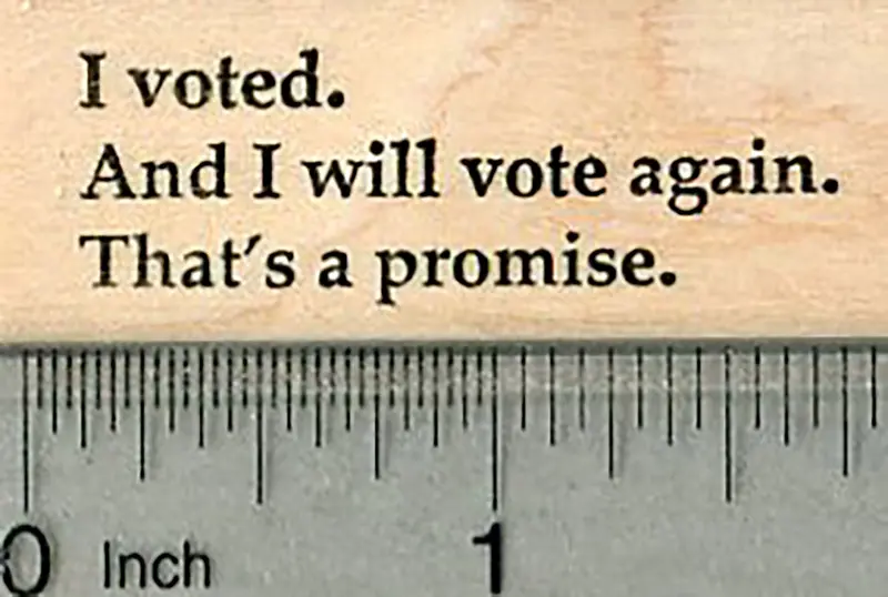 'I Voted' Rubber Stamp Reinforcing Civic Participation And Future Commitment 1
