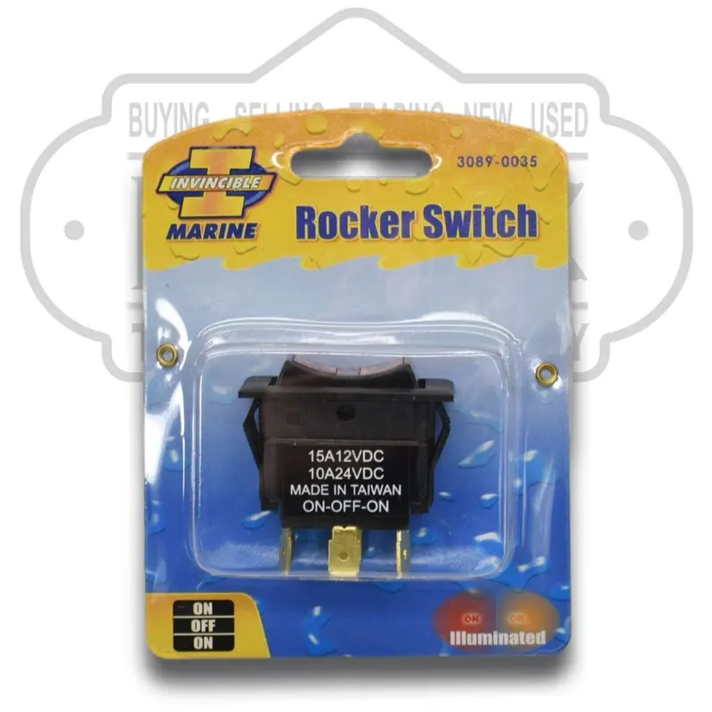 Invincible Marine Lighted Rocker Switches – 12V/24V On-Off-On, 6-Pack (3089-0035) 1