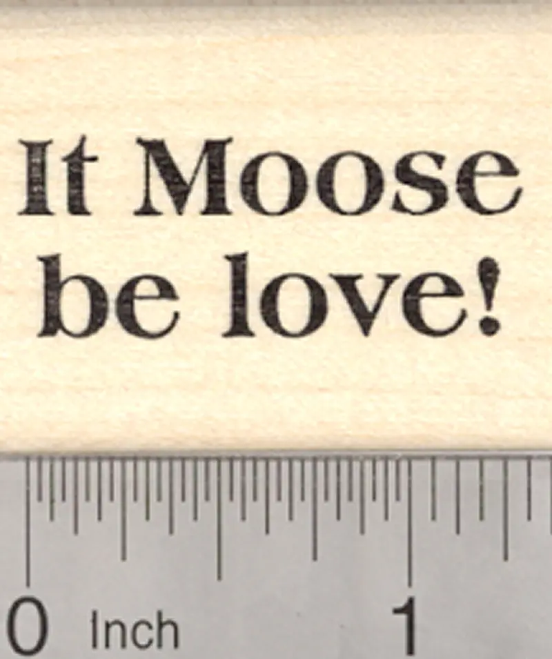 'It Moose Be Love' Valentine’S Rubber Stamp – Playful Wildlife Theme 1