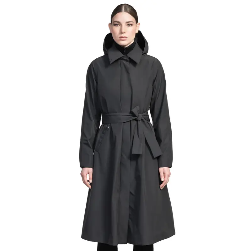 Ivy Women'S Black Tailored Trench Coat 1