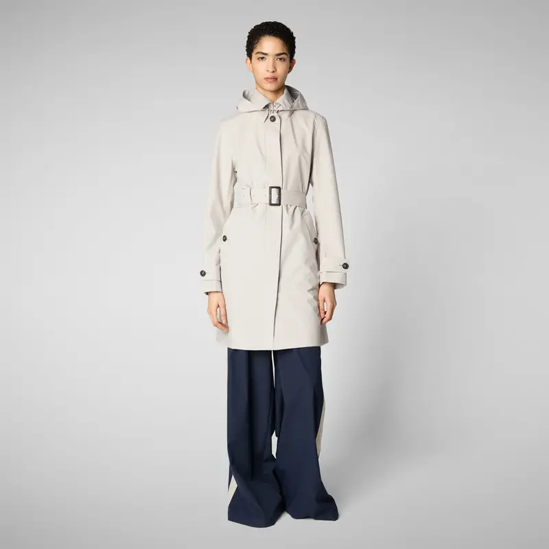 Jackie Women’S Trench-Style Coat – Rainy Beige 1
