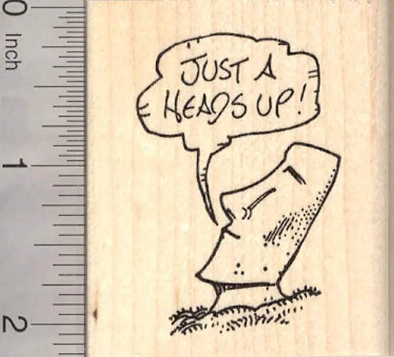 'Just A Heads Up' Stamp – Easter Island Moai Motif 1
