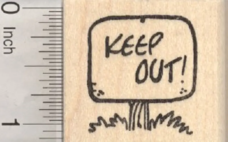 'Keep Out' Sign Rubber Stamp – Clear Boundary Or Security Warning Design 1