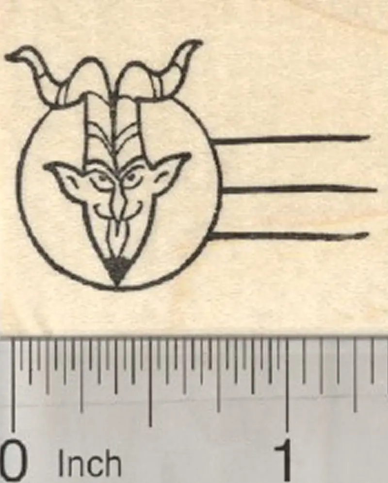 Krampus Faux Cancellation Rubber Stamp For Holiday Letters 1