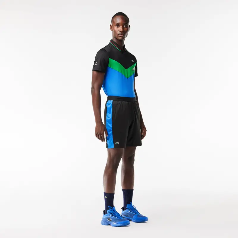 Lacoste Tennis X Daniil Medvedev Regular-Fit Shorts For Men – Black And Blue 1