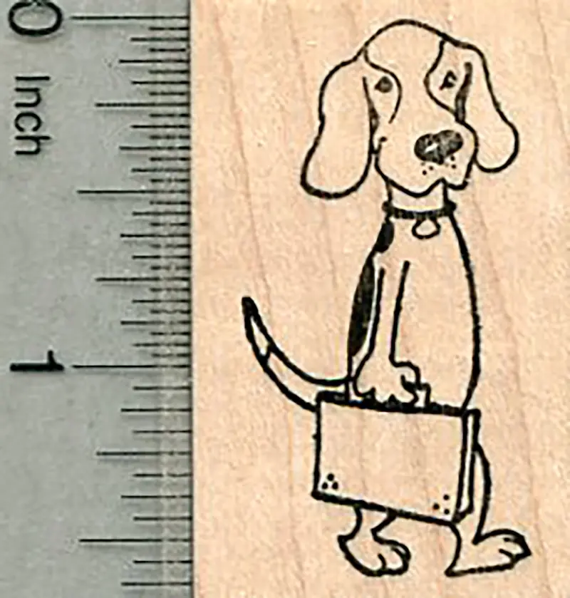 Legal Beagle Illustration Rubber Stamp – Law-Themed Design 1
