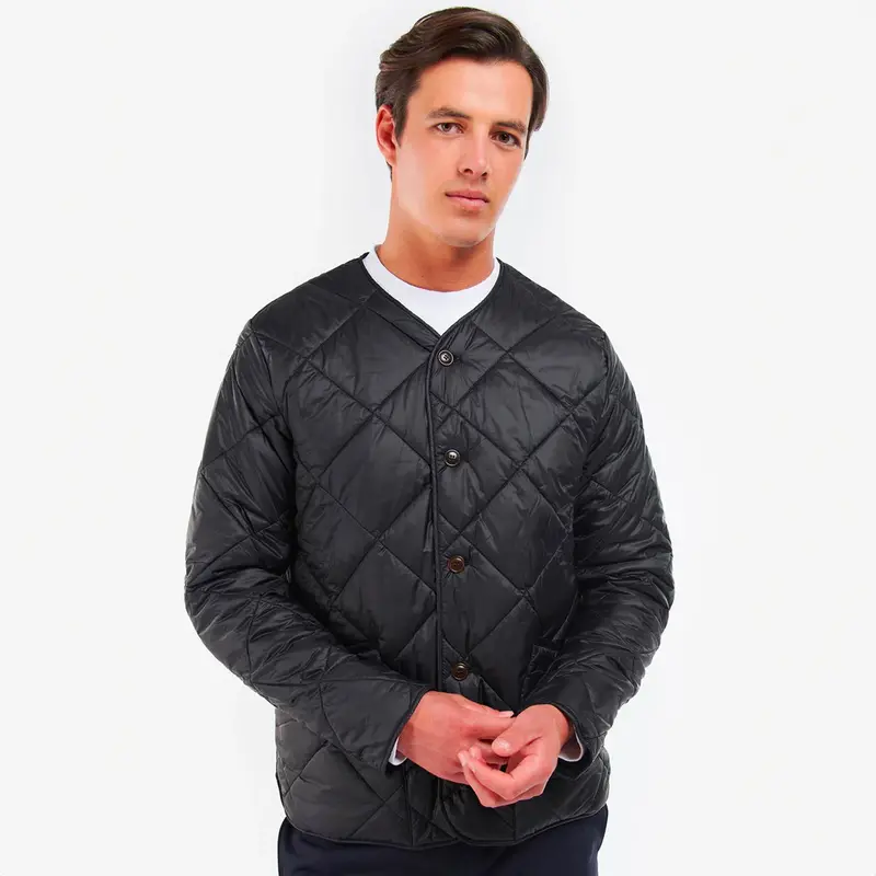 Liddesdale Quilted Cardigan Jacket – Black 1