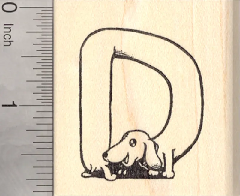 Light-Coat Dachshund Rubber Stamp – Wiener Dog Shaped As The Letter D 1