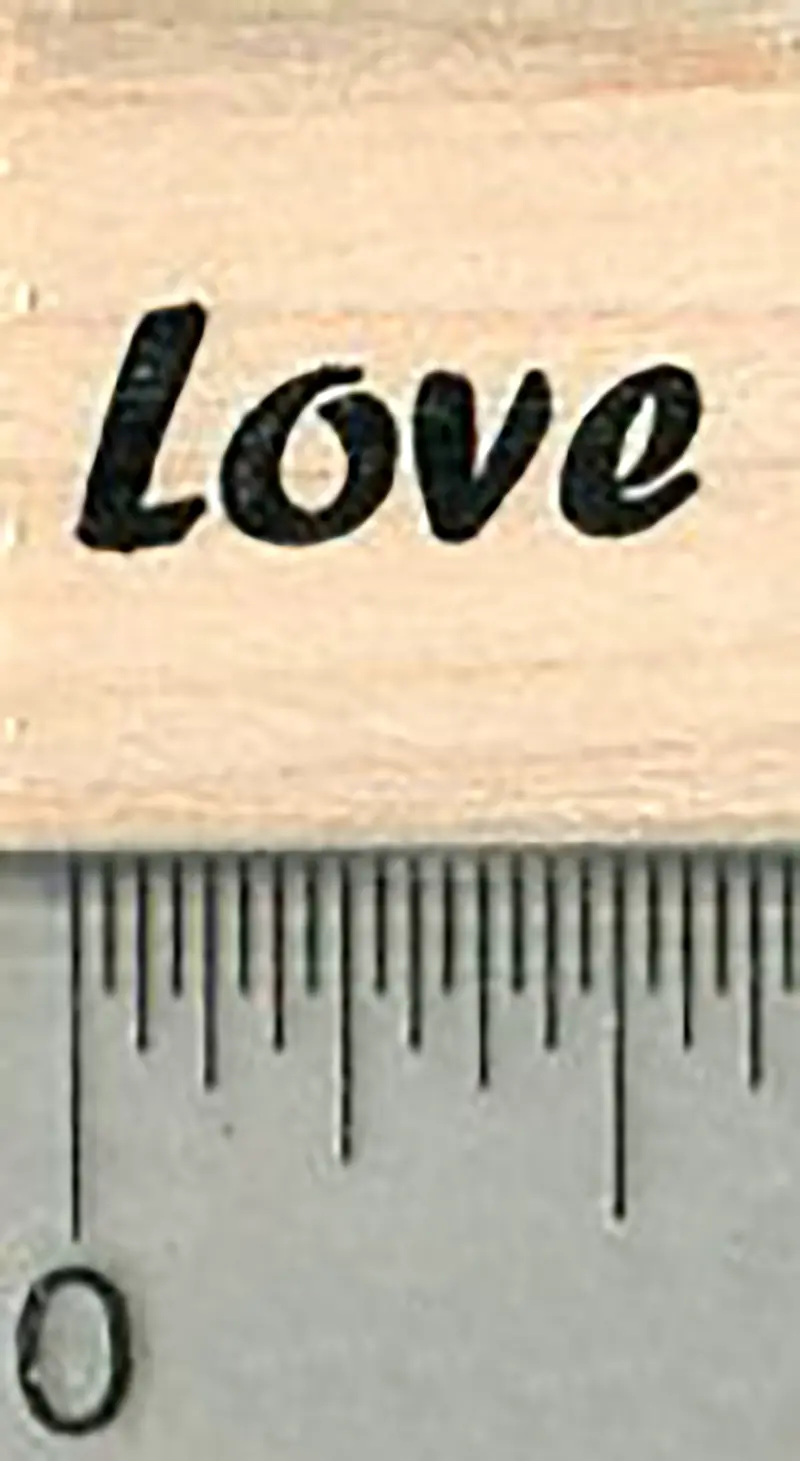 'Love' Sentiment Rubber Stamp – Classic Emotional Expression Design 1