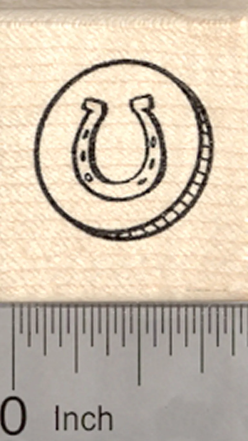 Lucky Coin Rubber Stamp For St. Patrick'S Day – Gold Leprechaun & Horseshoe Design 1