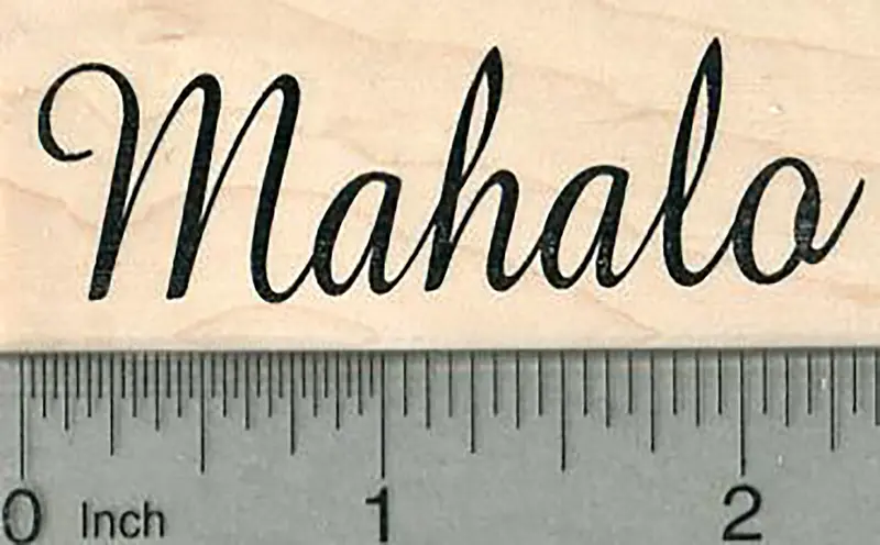 Mahalo Hawaiian Thank-You Rubber Stamp – Cultural Greeting 1