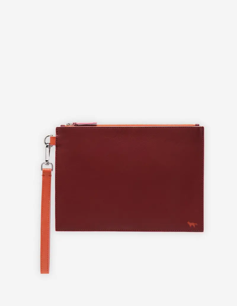Maison Kitsuné Profile Fox Crossbody Pouch In Wine Lees 1
