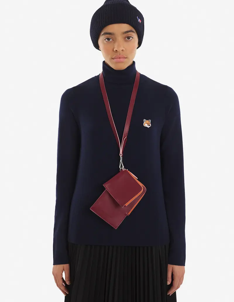 Maison Kitsuné Wine Lees Multi-Compartment Pouch Bag With Strap 1
