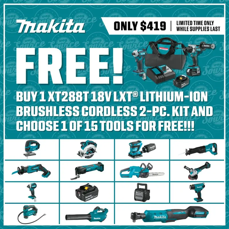 Makita 18V Lxt Brushless 2-Piece Combo Kit – 5.0Ah Batteries + Bonus Tool 1
