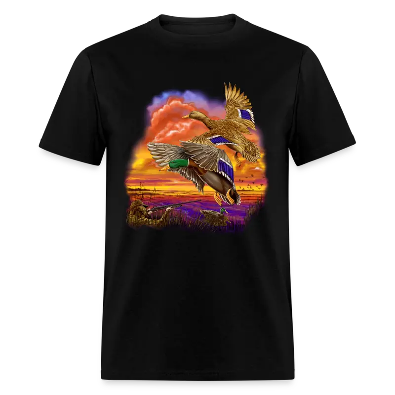 Mallards Flying At Sunset T-Shirt 1