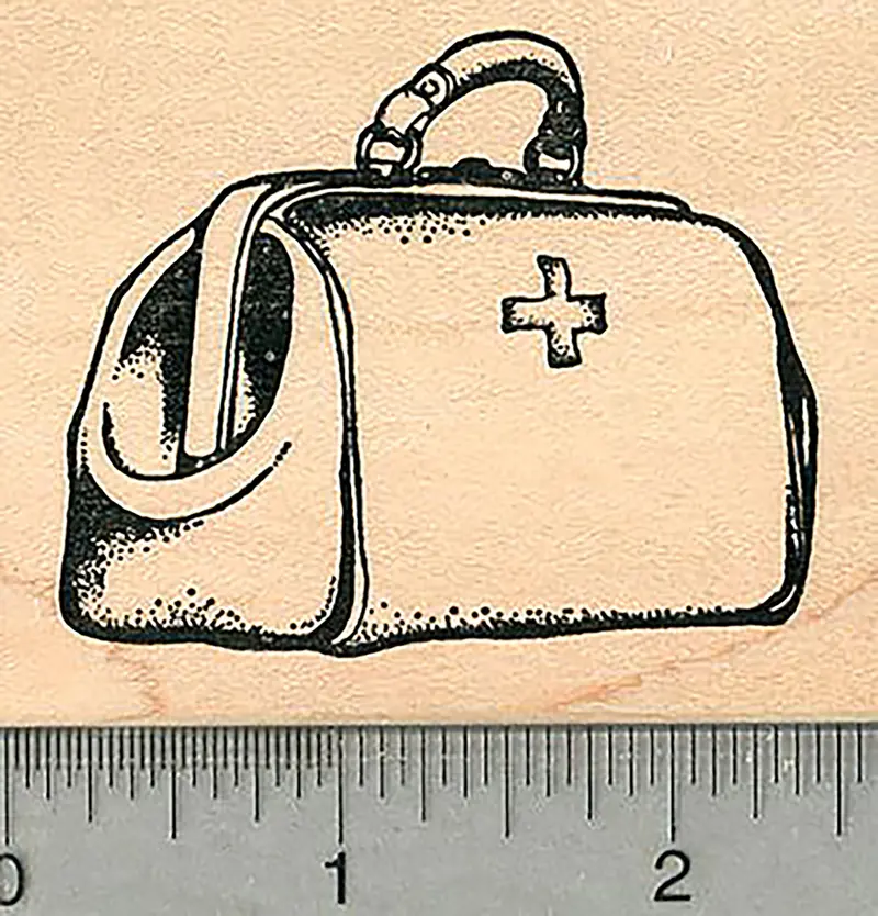 Medical Bag Rubber Stamp (1.875" Tall) – Healthcare Heroes Collection 1