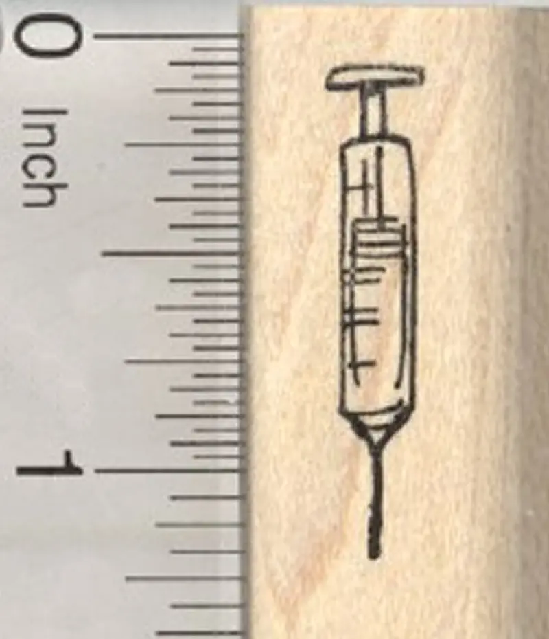 Medical Syringe Rubber Stamp For Get Well Cards 1