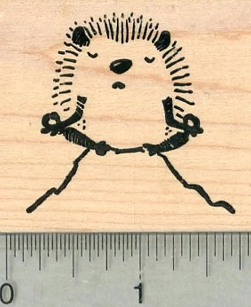 Meditating Hedgehog Rubber Stamp, Calm Creature Yoga Collection 1