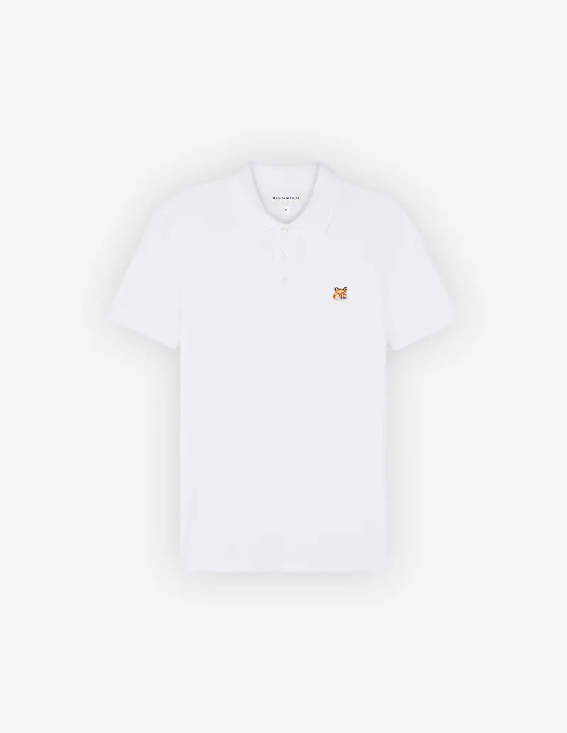 Men'S Classic White Polo Featuring Fox Head Patch 1