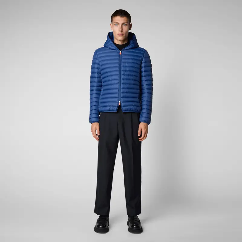 Men'S Donald Eclipse Blue Hooded Puffer Jacket 1