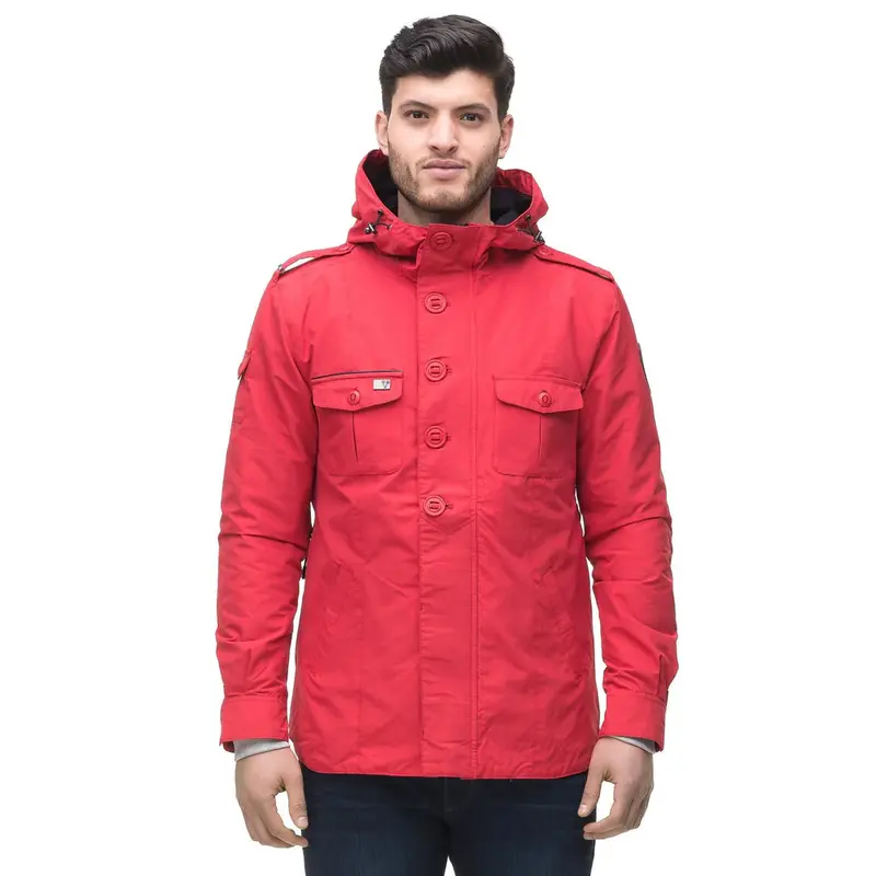 Men'S Fisherman-Style Shirt Jacket In Bold Red 1