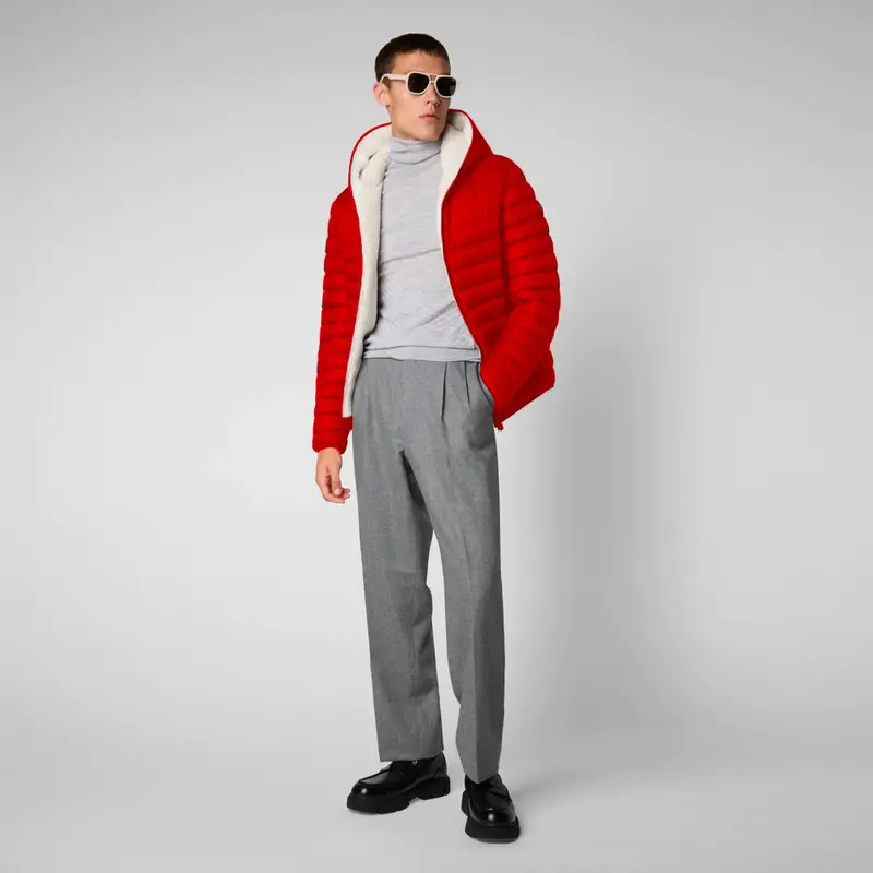 Men'S Morus Flame Red Hooded Jacket 1