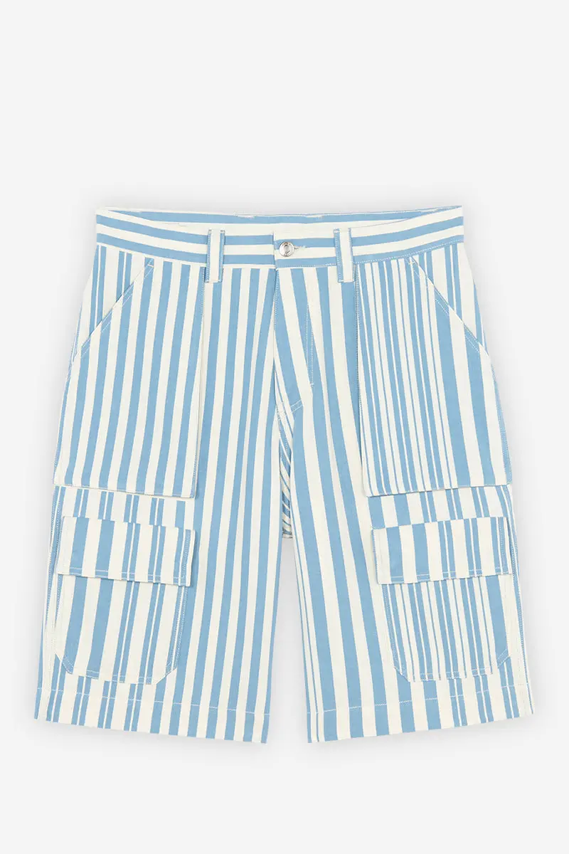 Men'S Outdoor Bermuda Shorts – Sky Blue Stripe 1