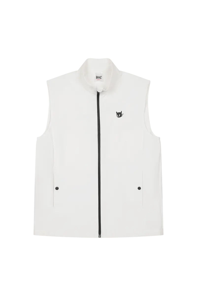 Men’S White Logo Zip-Up Vest 1