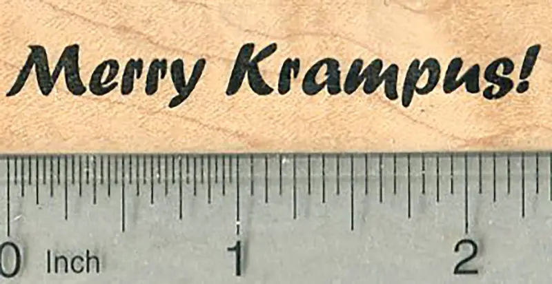 Merry Krampus Holiday Rubber Stamp 1