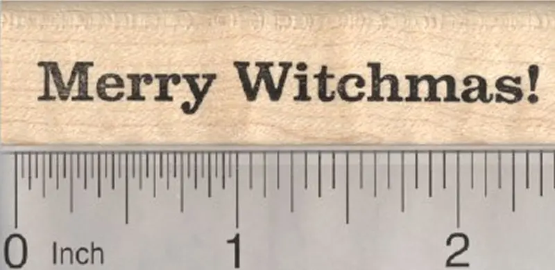 ‘Merry Witchmas’ Holiday Saying Rubber Stamp 1
