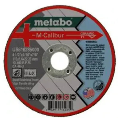 Metabo Us616272000 M-Calibur 4-1/2" X 0.045" X 7/8" Stainless Steel Grinding Wheel – Type 27 1