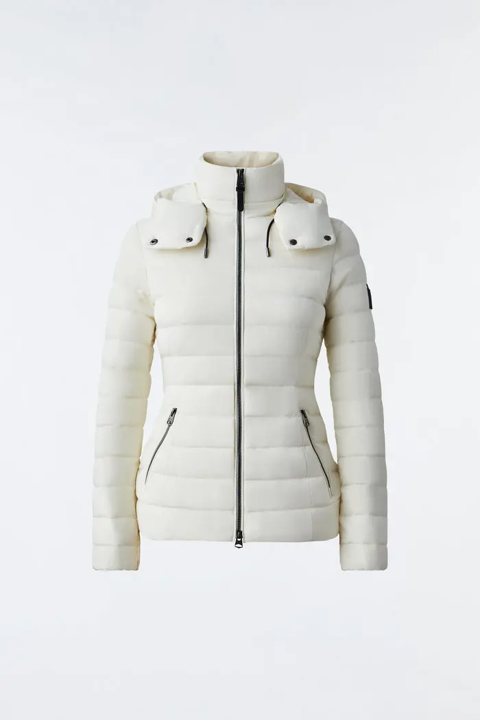 Michi Cream Agile-360 Light Down Hooded Jacket 1