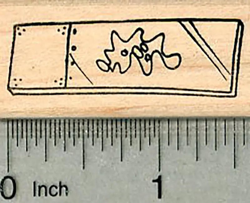 Microscope Slide Rubber Stamp Representing Laboratory Science 1
