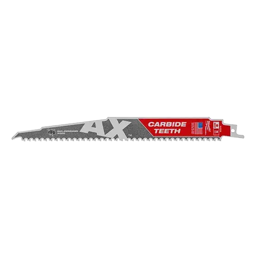 Milwaukee 48-00-5226 Sawzall Ax Series 9-Inch 5-Tpi Carbide Reciprocating Saw Blade (1-Pack) 1