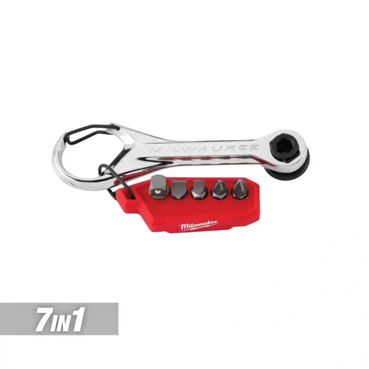 Milwaukee 48-22-2950 Seven-In-One Mini Ratchet With Multiple Bit Options 1