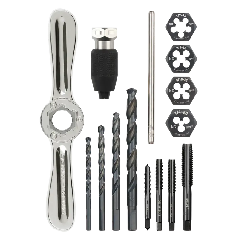 Milwaukee 49-22-5602 15-Piece Sae Tap And Die Set With Hex-Lok Dual-Function Handle 1