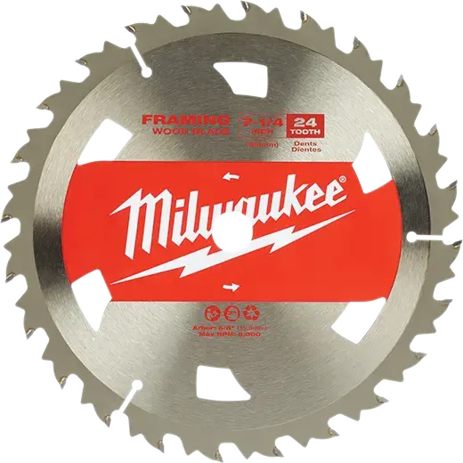 Milwaukee 7-1/4" 24-Tooth Framing Circular Saw Blade 1