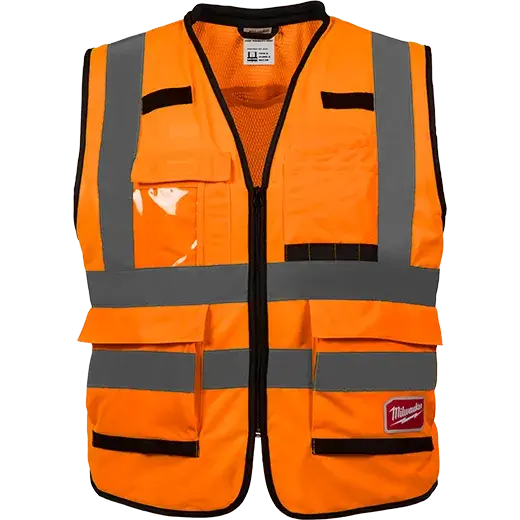 Milwaukee Class 2 Orange High-Visibility Safety Vest – Ansi/Isea Compliant 1