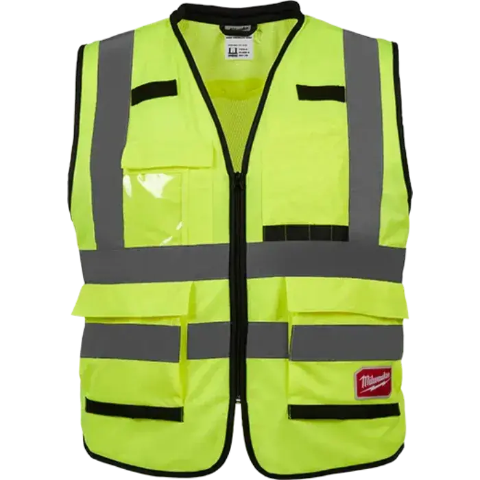 Milwaukee Class 2 Yellow High-Visibility Safety Vest – Ansi/Isea Certified 1