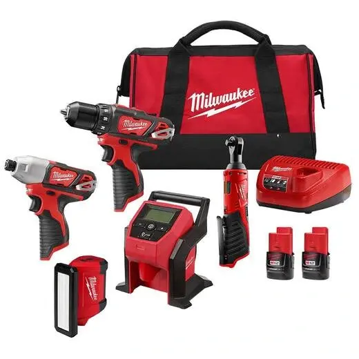 Milwaukee M18 Cordless 5-Tool Combo Kit With Dual 2.0Ah Batteries, Charger & Carry Bag 1