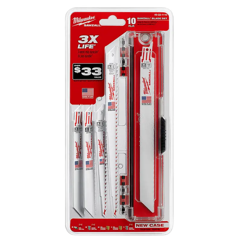 Milwaukee Sawzall Blade Kit – 10-Piece Assorted Set 1