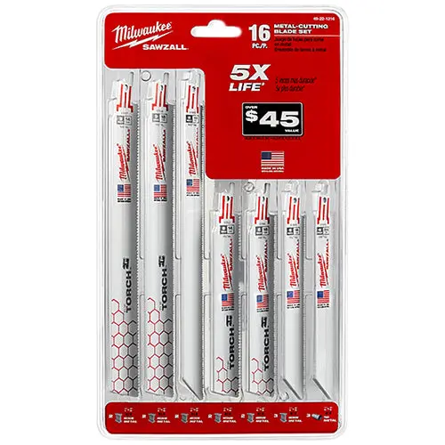 Milwaukee Sawzall Metal-Cutting Bi-Metal Reciprocating Blade Pack (16-Pack) 1