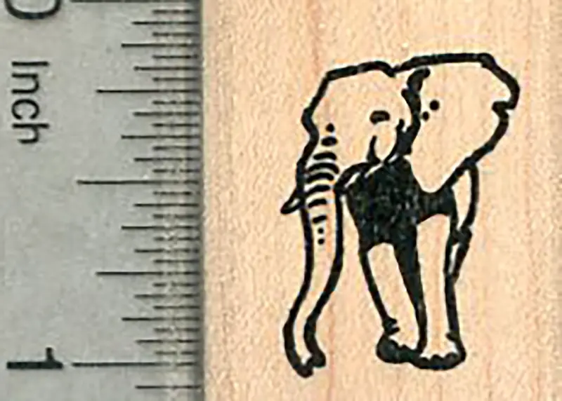 Mini Elephant Rubber Stamp – Gentle Giant Wildlife Design 1